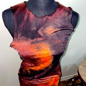 Tie-dyed body con dress